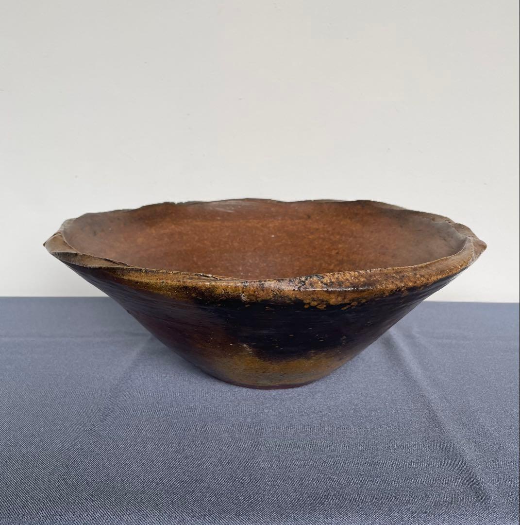 備前焼　川端文男　花器　水盤 川端文男 作 「備前自然練込水指」 ～備前焼専門卸小売店 川口陶楽苑～