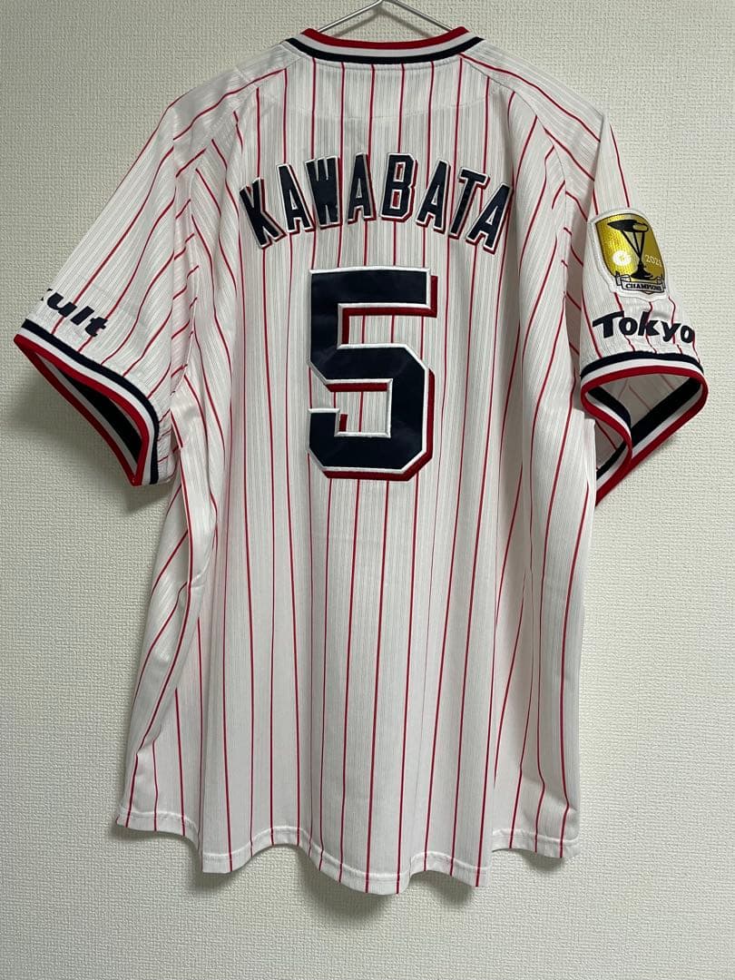 M*T様 ヤクルトスワローズ 川端慎吾選手 2021優勝ワッペン付/Lサイズ 一度使用のみ M*T様 ヤクルトスワローズ 川端慎吾選手 2021優勝ワッペン付/