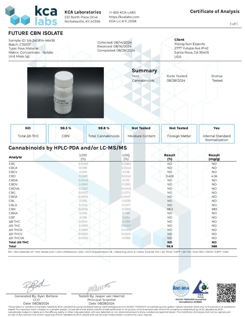 20G】CBN アイソレート クリスタル 結晶パウダー(高純度99%) CBD