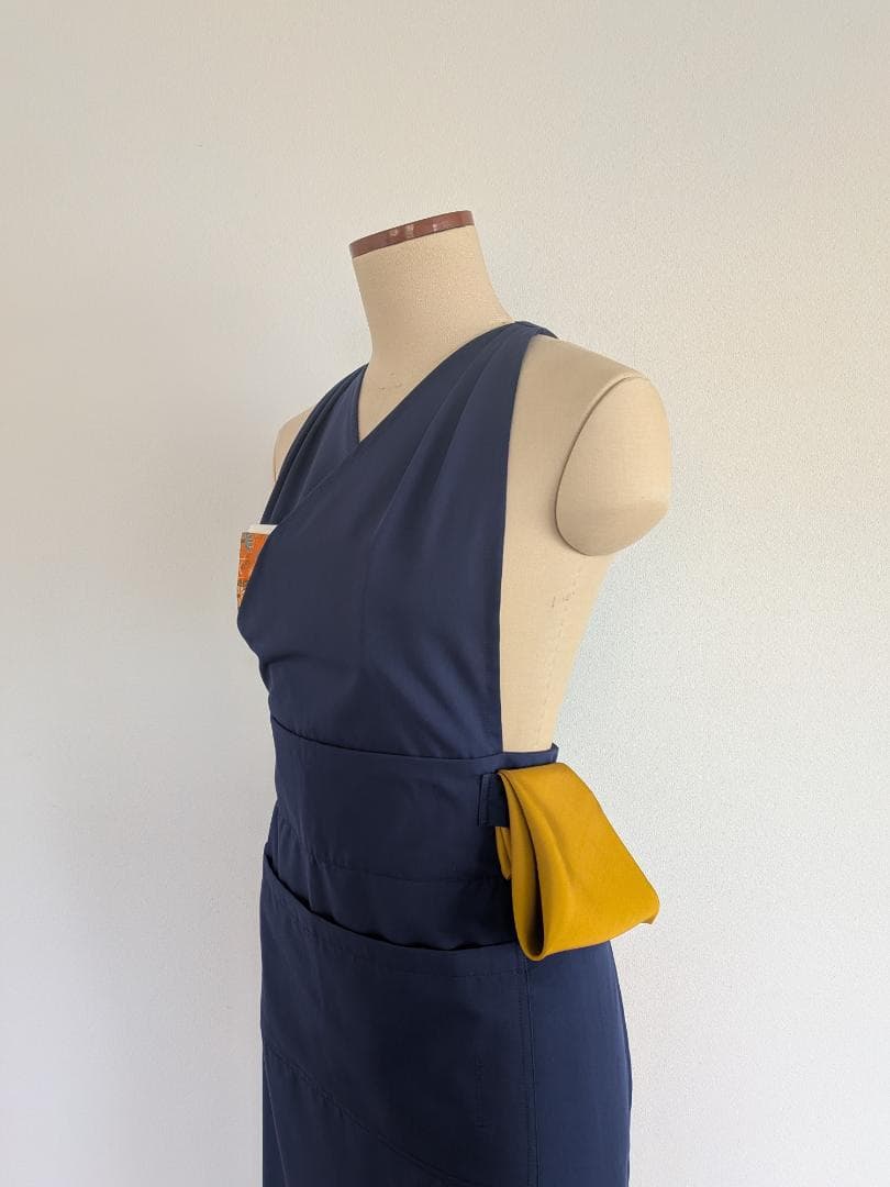 茶道 稽古着エプロン ネイビー - メルカリ