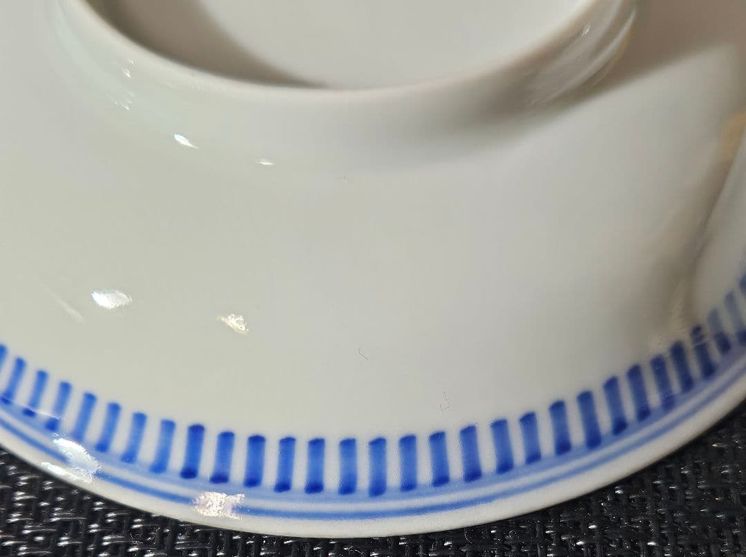 江戸時代末期〜明治時代　色鍋島　草花図 裏　櫛目文様　12.2cm　四寸皿5客