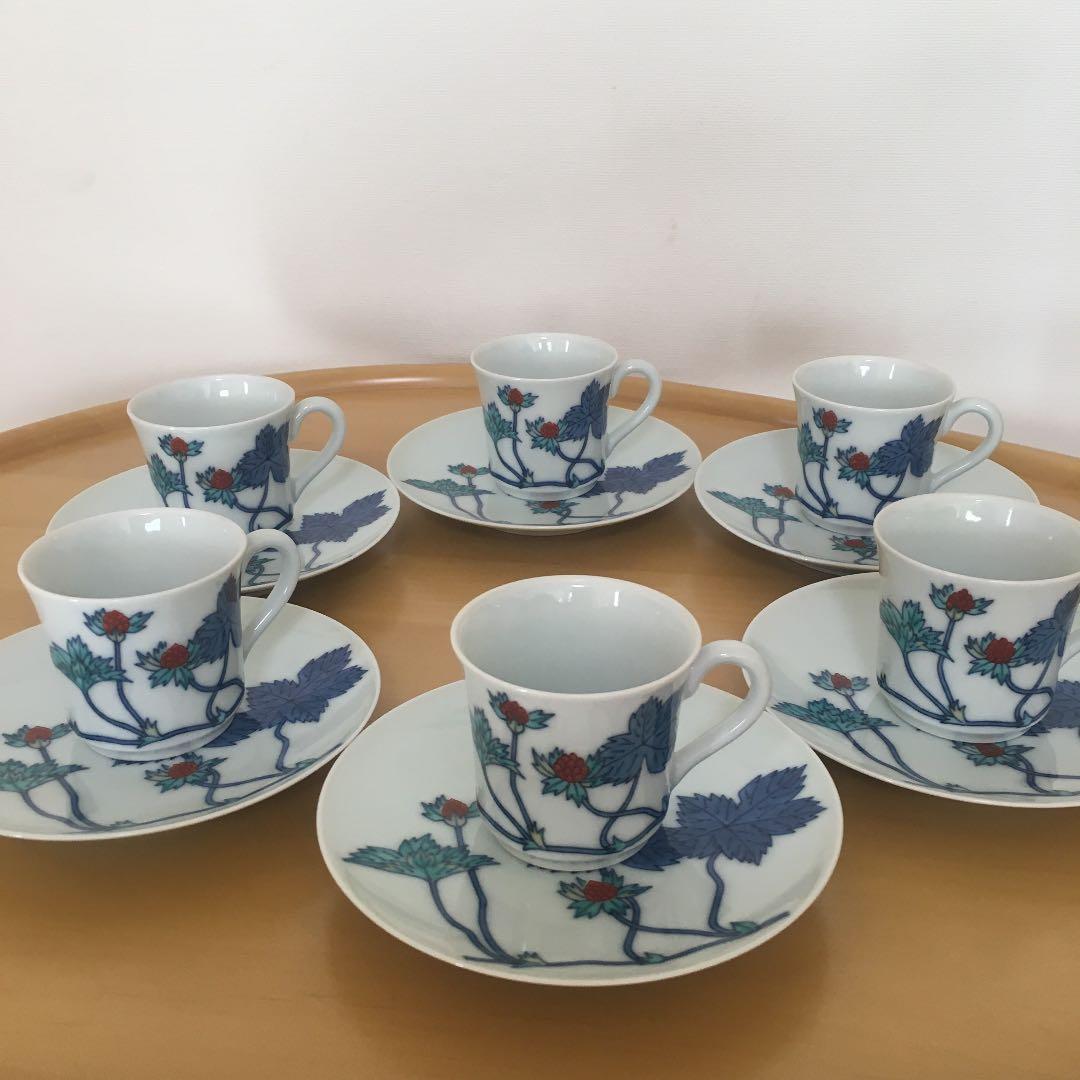 有田焼　今右衛門　錦苺絵デミタス6客 有田焼】銘々方皿[染錦苺絵 赤]【源右衛門窯】 - 佐賀県NPO支援