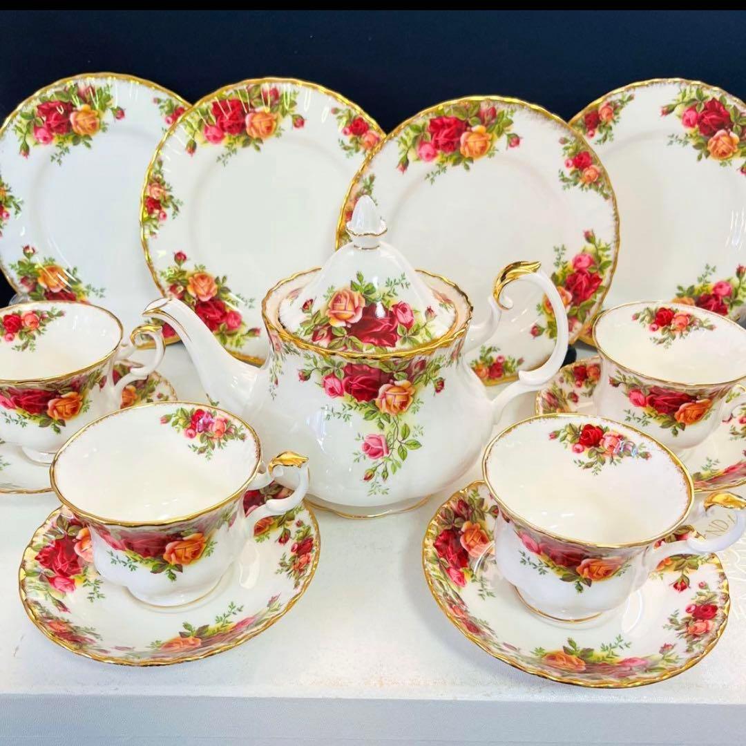 ロイヤルアルバート オールドカントリーローズ 4人用 ポットセット