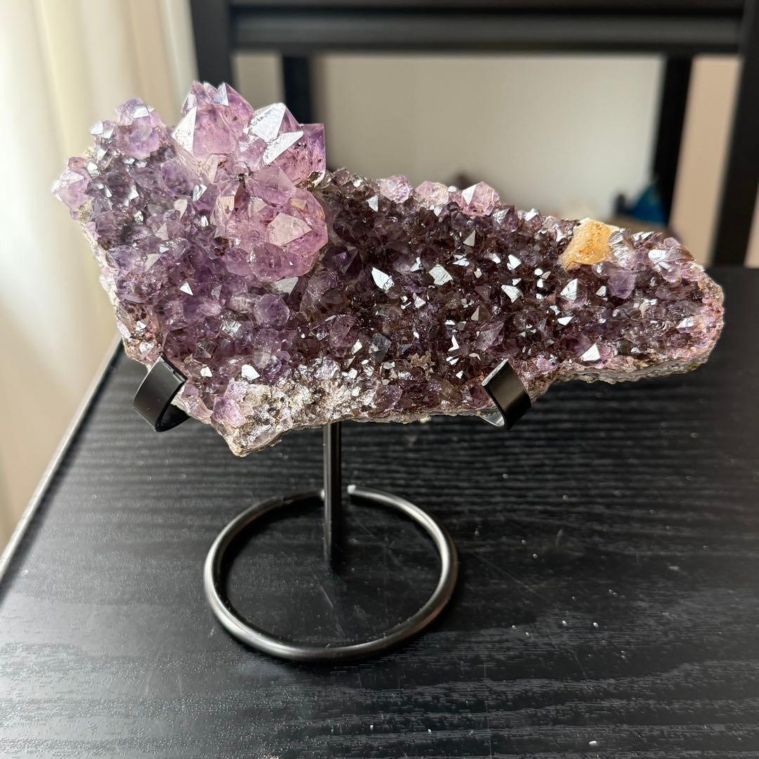 天然石タイチンルチルクォーツ共生アメジストの原石　置物　鉱物NO.011408 天然石 タイチンルチルクォーツ共生アメジストの原石 置物 鉱物NO