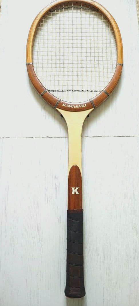 カワサキ木製テニスラケットNo.150 当時物 ヴィンテージ 昭和レトロ