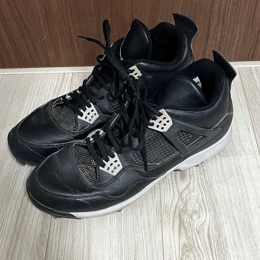 希少　ナイキ　エアジョーダン4 オレオ　野球　スパイク　30.5cm 金具