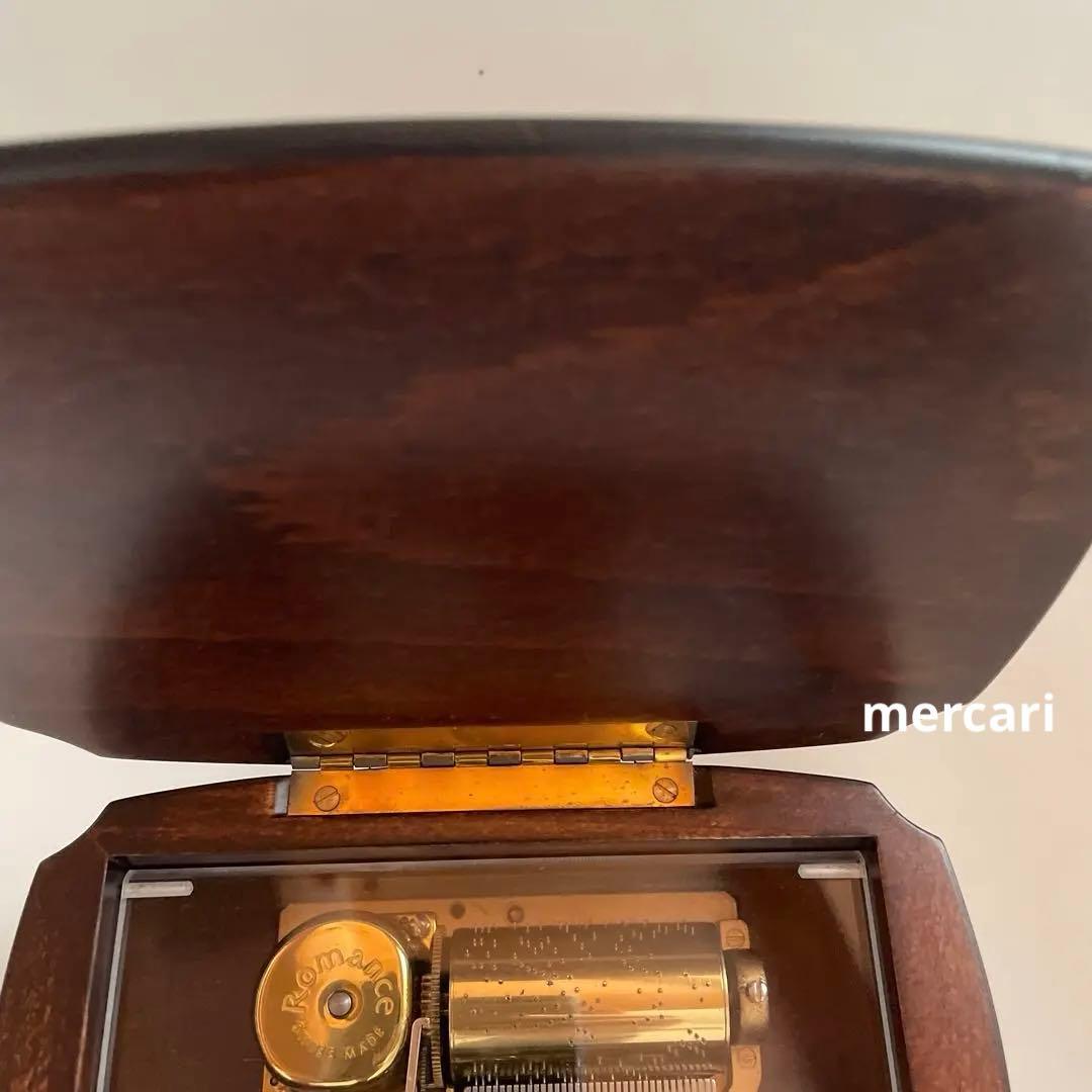 REUGEリュージュ オルゴール クルミ無垢材象嵌細工ボックス