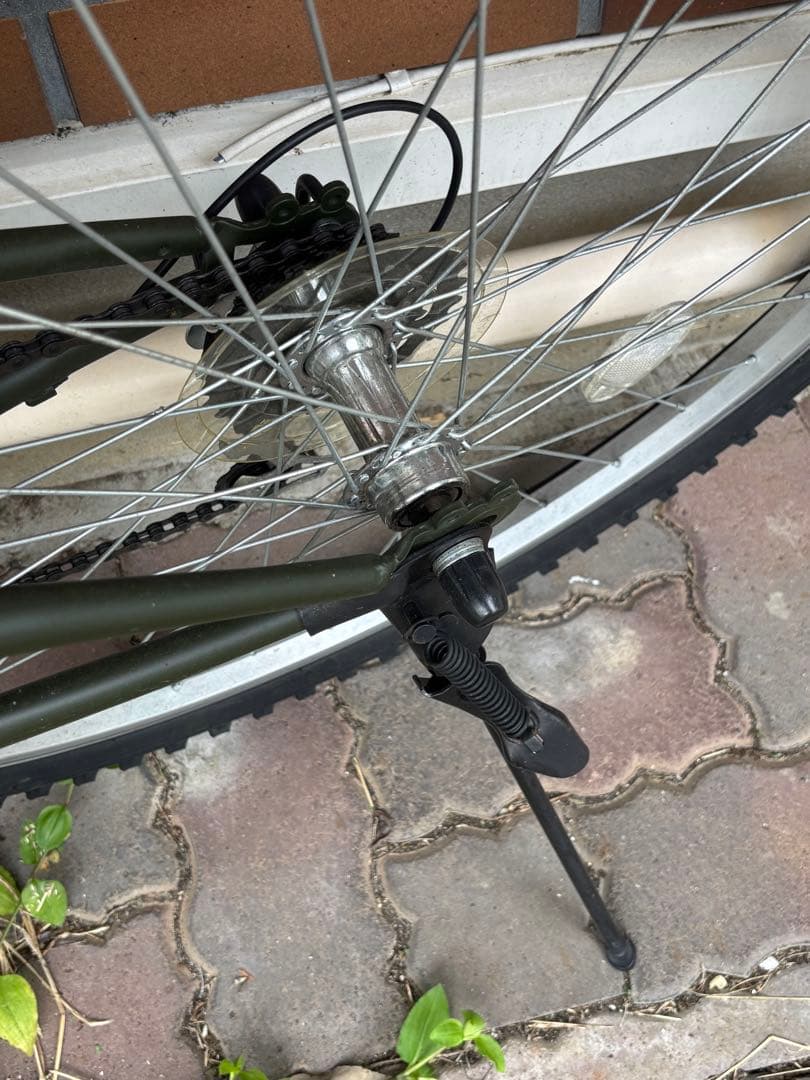 武蔵小杉ー綱島駅間引き取り価格) 折りたたみ自転車 オリーブグリーン