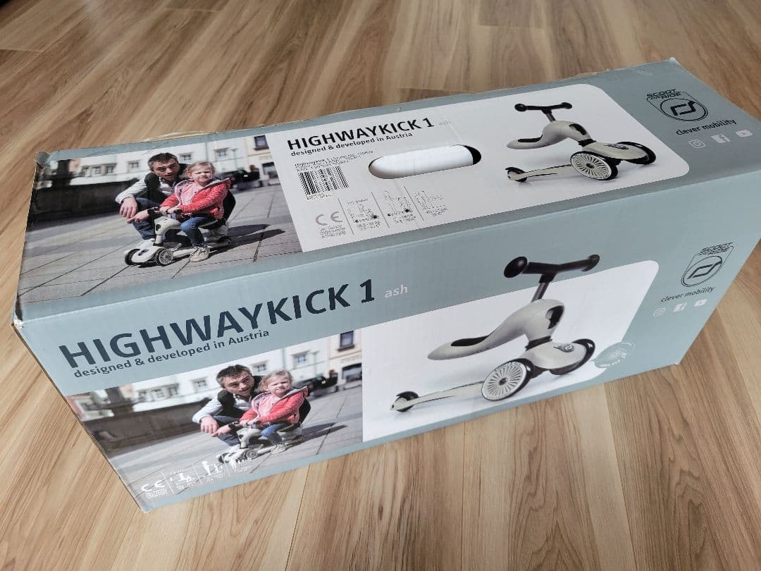 【中古美品】キッズスクーター ハイウェイキック1 グレー 2-3歳 SCOOT AND RIDE スクートアンドライド ハイウェイキック1 キッズ SCOOT