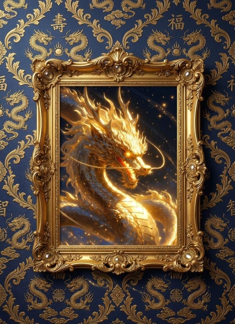 金龍開運アート】金運上昇・龍神様のエネルギーアート｜風水・開運