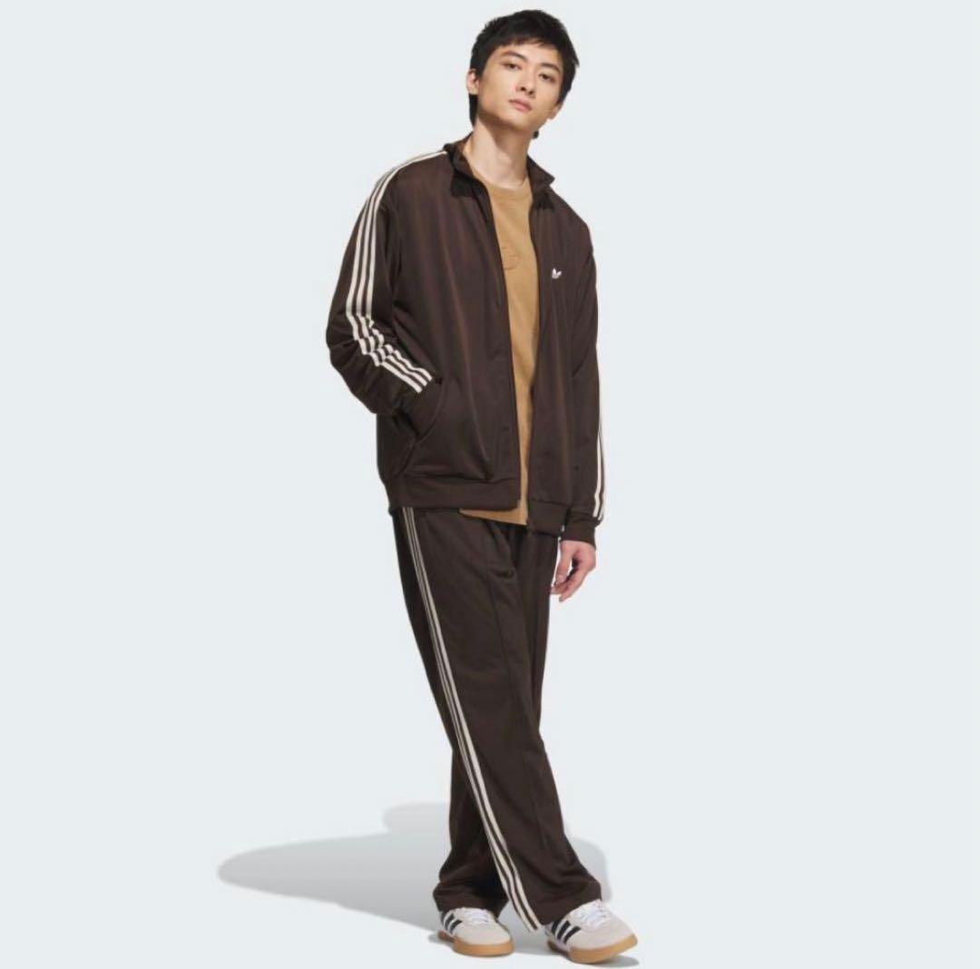 アディダス ブラウン×ホワイト トラックパンツ XS - メルカリ