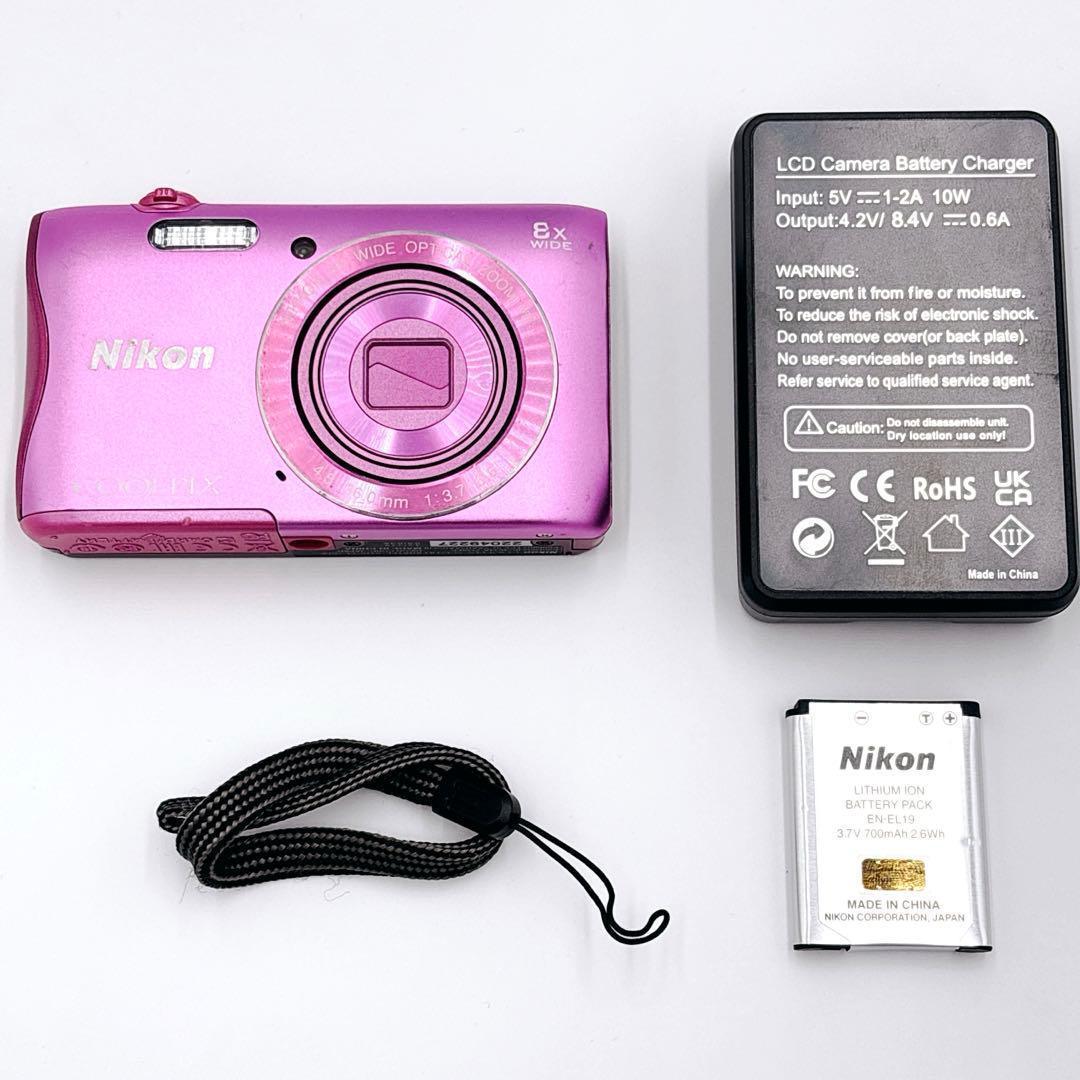 Nikon ニコン COOLPIX S3700 ピンク デジカメ Wi-Fi搭載 - メルカリ