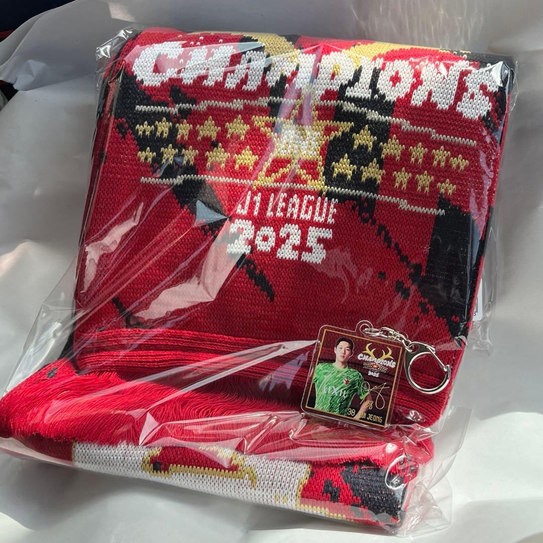 鹿島アントラーズ 優勝記念ニットマフラー おまけ パクヴィジョン 色紙