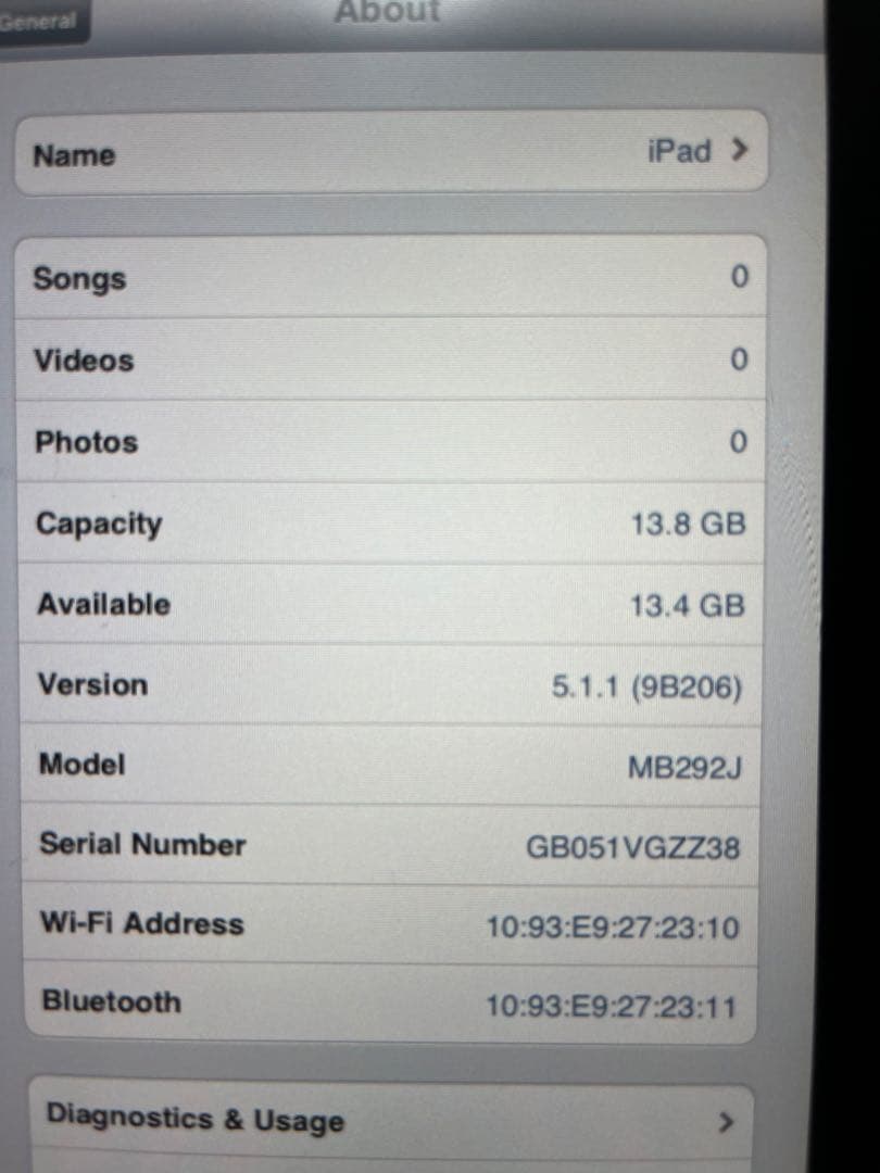 【初代】iPad (MB292J) 13.8GB