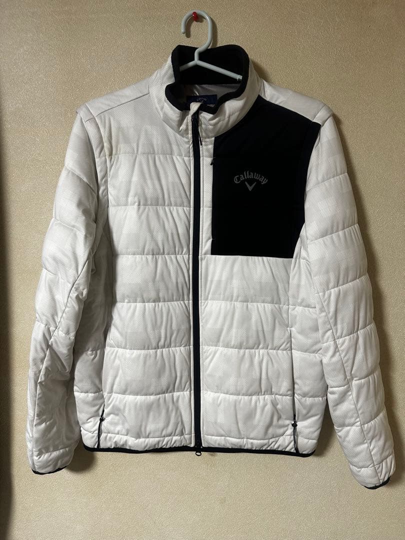 Callaway/キャロウェイ ゴルフ 2WAYジャケット【ホワイト/L】 CALLAWAY キャロウェイ 2WAY ダウンジャケット 総柄 ホワイト系 L