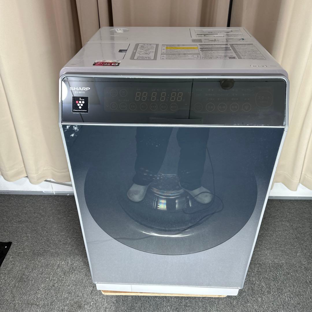 SHARP ES-W111-SR ドラム式洗濯機 ヒートポンプ式 分解洗浄 - メルカリ