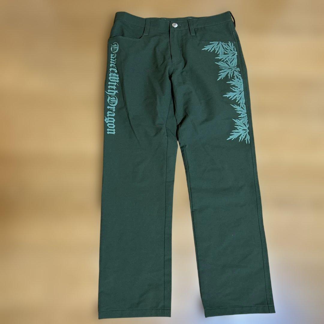 ダンスウィズドラゴン メンズ ゴルフ パンツ カーキ 無地 薄手 サイズ