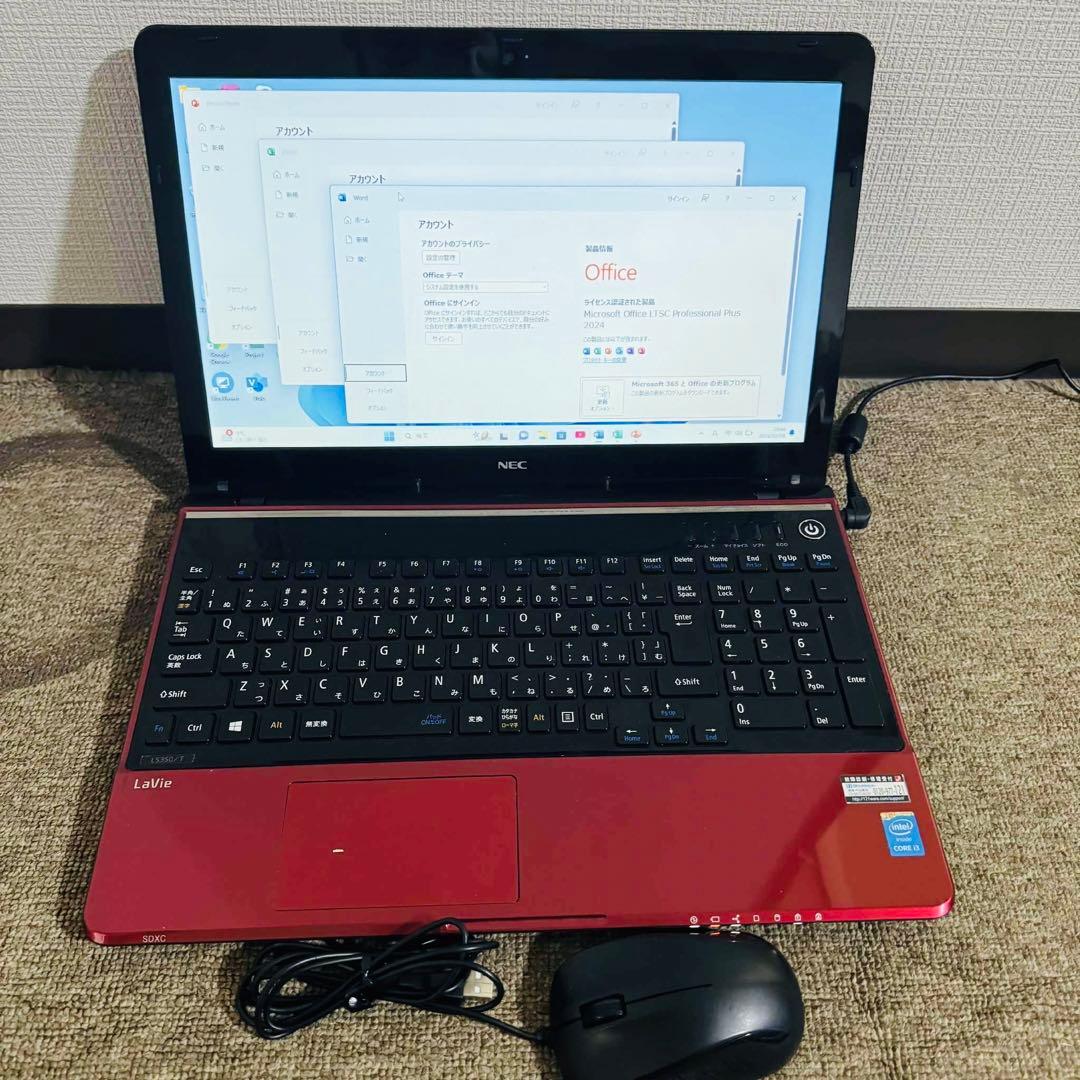 S224 NECノートパソコンWEBカメラSSD高速Windows11オフィス付 - メルカリ