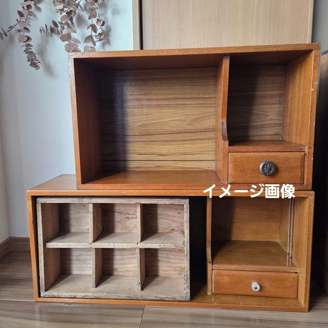 収納棚 木製 古家具 什器 収納箱 陳列棚 ディスプレイ ラック ガラス