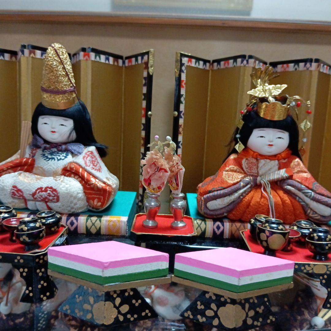 人間国宝 初代原米州作 雛人形 木目込み人形 昭和レトロ ケース付き