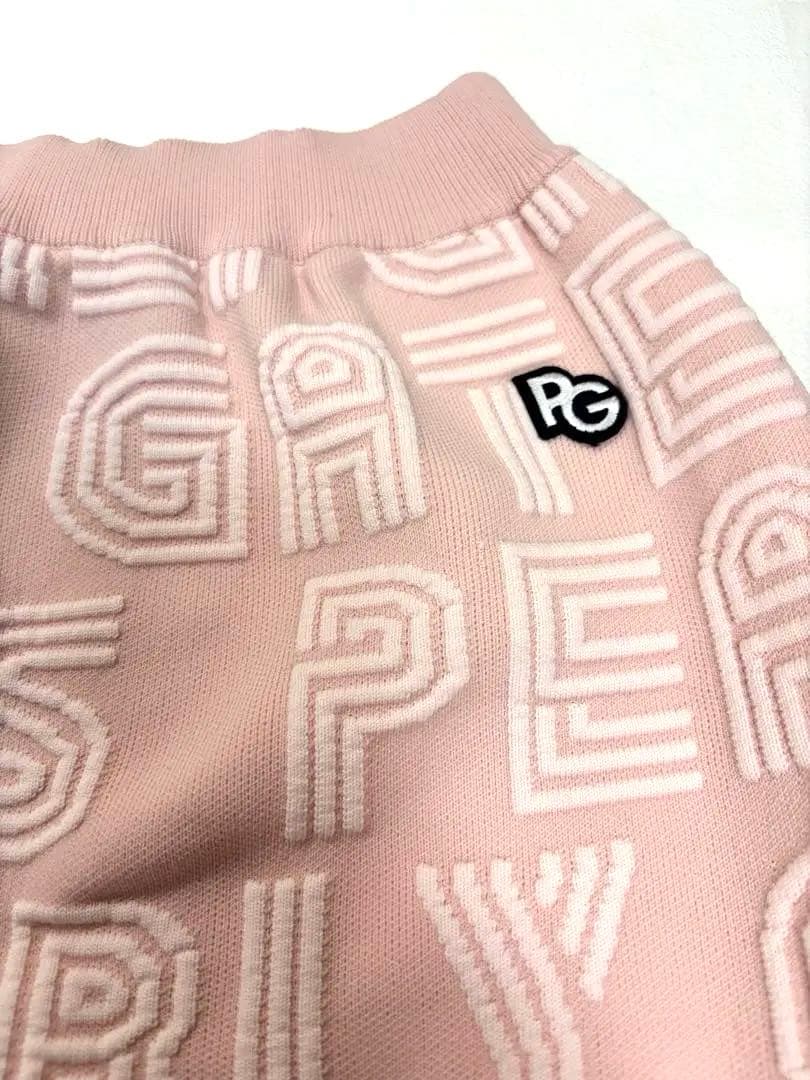 美品】パーリーゲイツ セットアップ ニット スカート ピンク ロゴ 0 S