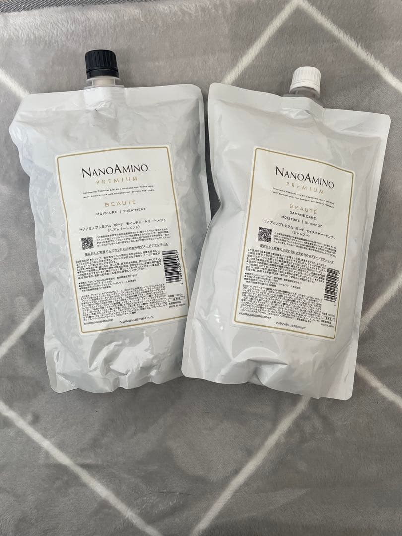 NANOAMINO プレミアムボーテシャンプー&トリートメント　1ℓ 試してみた】ボーテ モイスチャーシャンプー/トリートメント ナノ