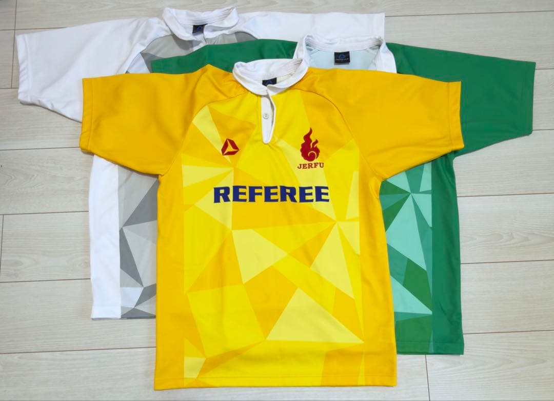 JERFU レフリージャージ・ボックスタイプ3色セット (緑、黄、緑) 2026年最新】ラグビー レフリー ジャージの人気アイテム - メルカリ