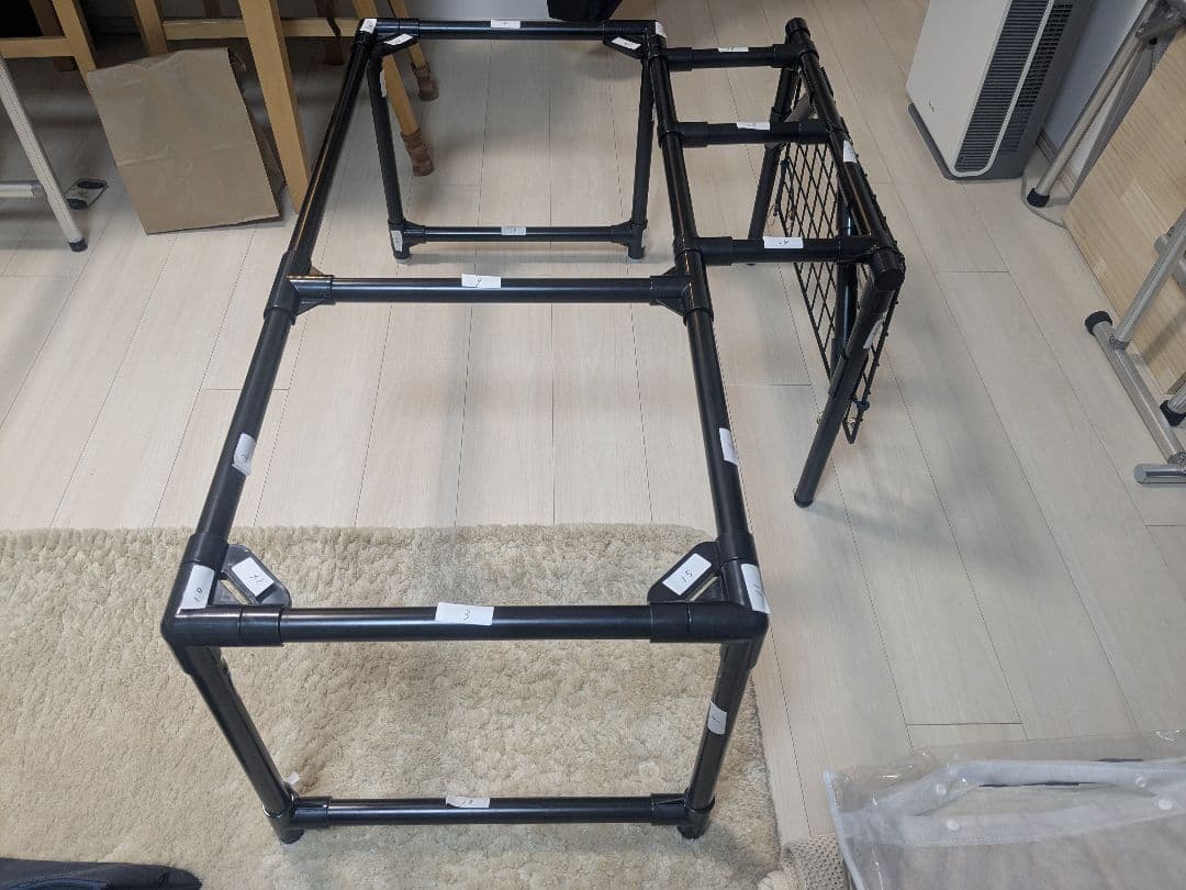 SUV車用車中泊対応イレクターパイプテーブルフレームのみ （SK