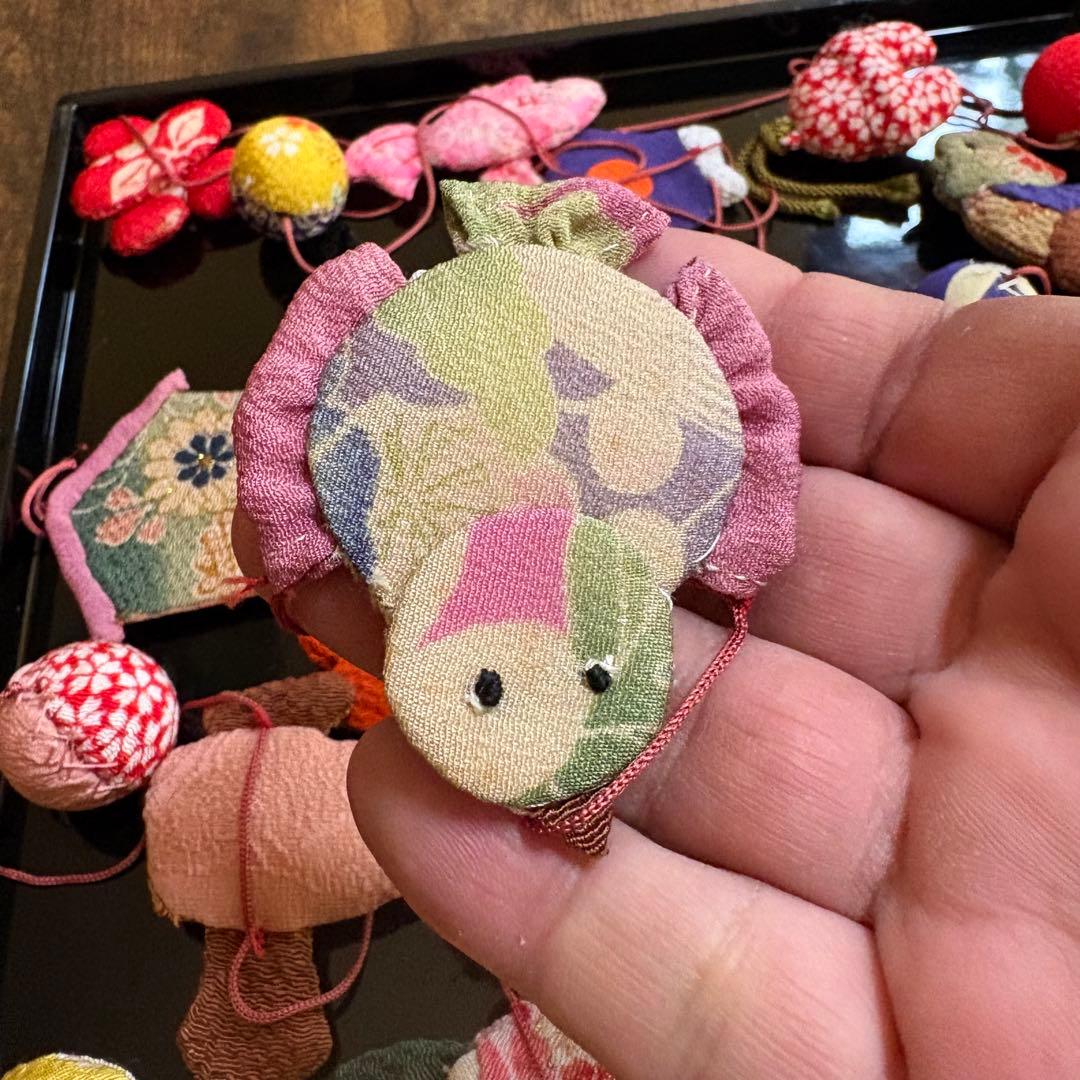 ひめ吊し雛材料 豆針山まとめて！手作り 縮緬 江戸縮 アンティーク