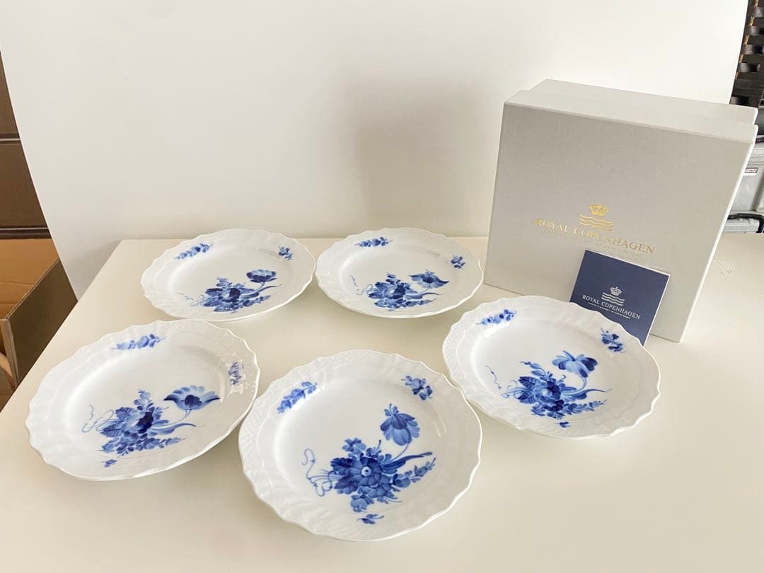 ロイヤルコペンハーゲン ブルーフラワー カーブ プレート 5枚 17.5cm