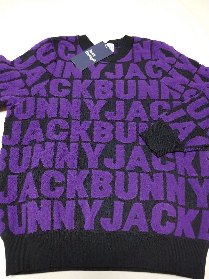 ふくれジャガード ニットプルオーバー 0サイズS ジャックバニーレディースゴルフ Jack Bunny!!（ジャックバニー）の「【Jack Bunny!!】パイルロゴ