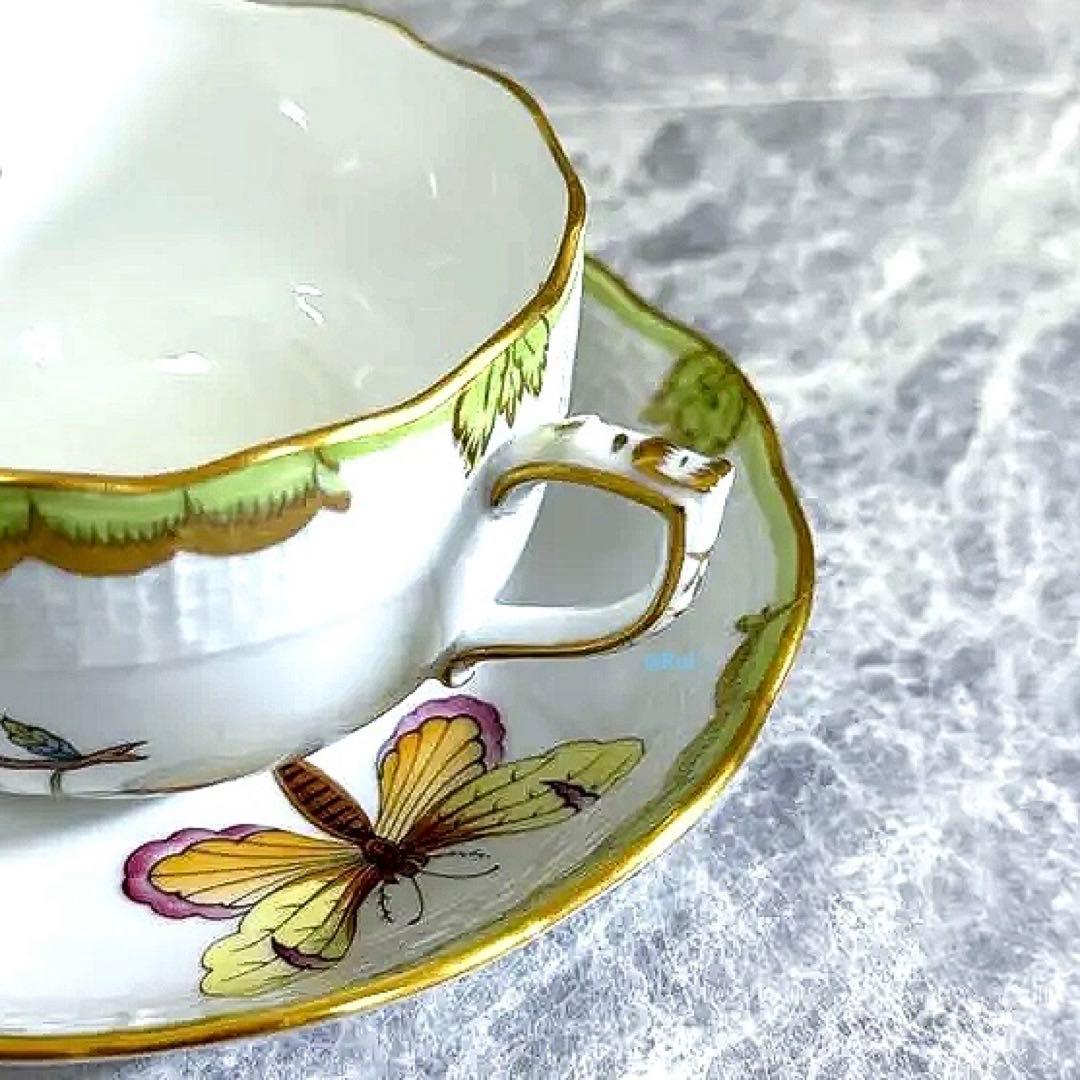 希少 美品 ヘレンド ヴィクトリアブーケ ティーカップ＆ソーサー 元箱