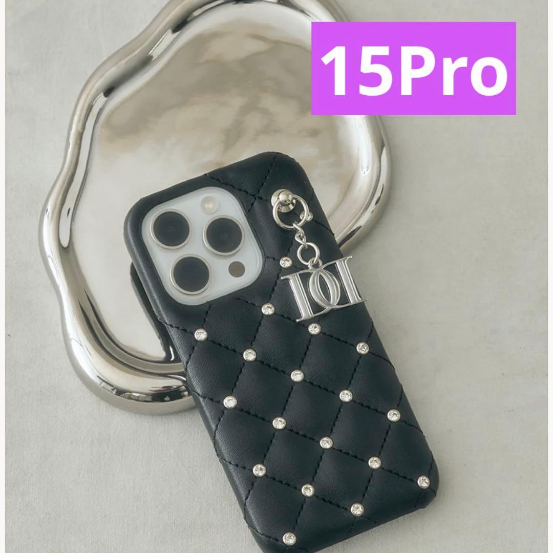 Darich キルティングビジューDDチャームiPhoneケース　15Pro 黒 キルティングビジューDDチャームiPhoneケース – Darich (ダーリッチ)