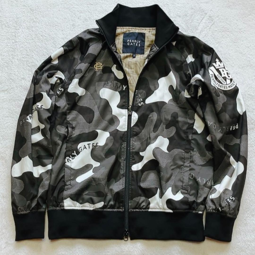 極美品 パーリーゲイツ 近年 蓄熱裏地 ジャケット ブラック カモ柄