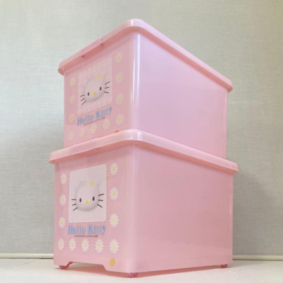 ハローキティ 収納ケース 2点 衣装 蓋付き キャスター ピンク ポップ レトロ ハローキティ（ケース/ボックス）のフリマアイテム一覧