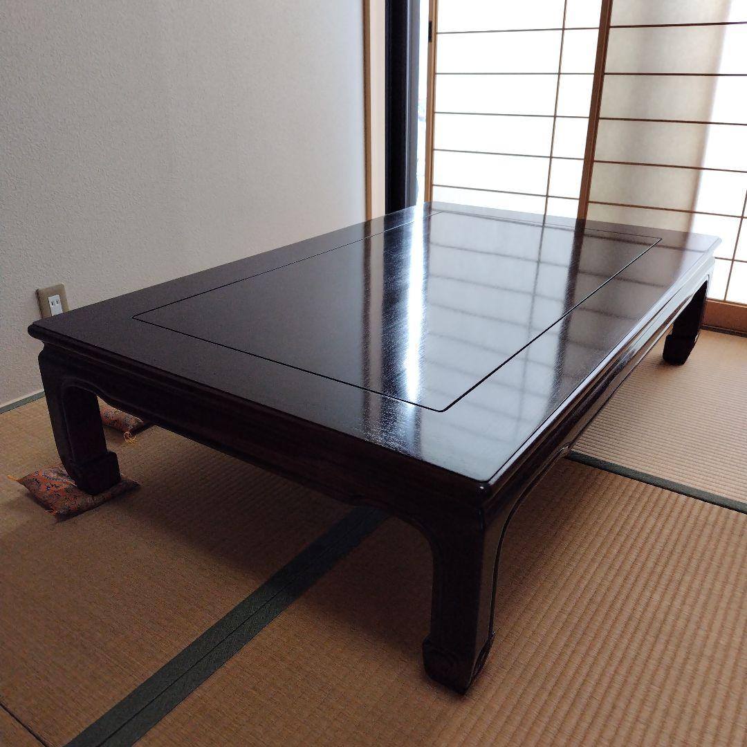 木製座卓 ダークブラウン (大阪伝統工芸手作り) 天然木の折りたたみローテーブル / ダークブラウン / 90×45cm