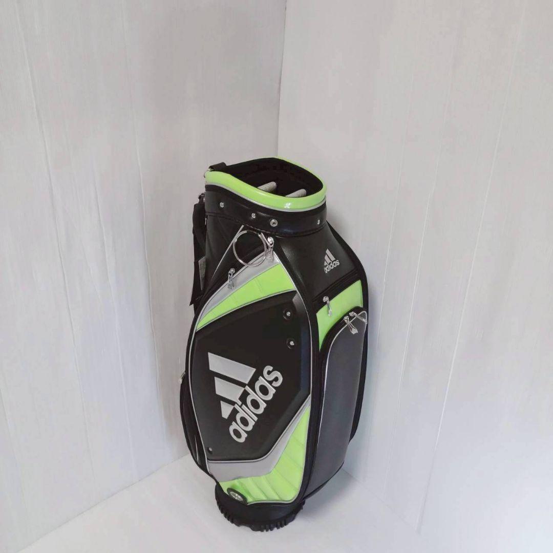 新品未使用】アディダス キャディバッグ AWU25 ブラック/緑 9.5型