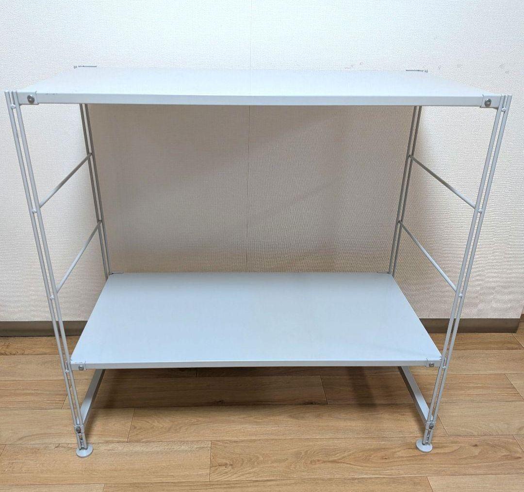 無印良品 スチールユニットシェルフ 2段 + 帆立補強パーツ セット