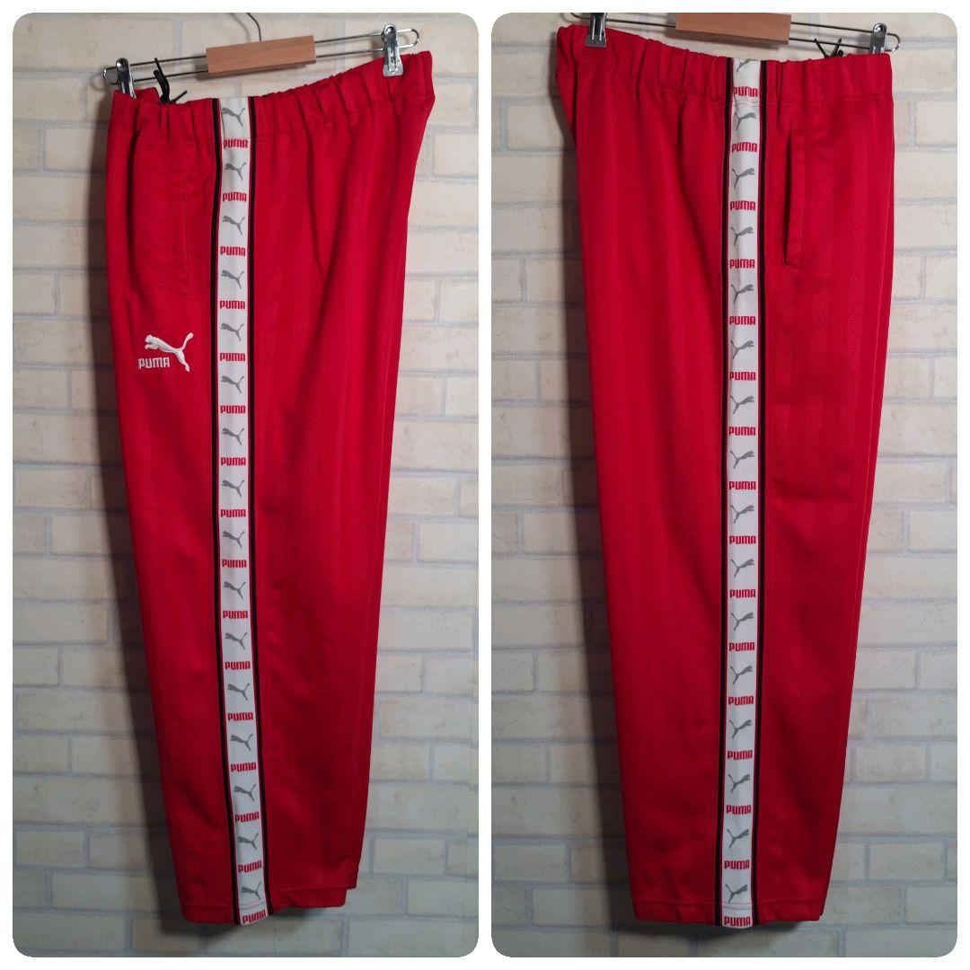 プーマ☆90s ヒットユニオン セットアップ ジャージ 刺繍ロゴ 赤 L相当