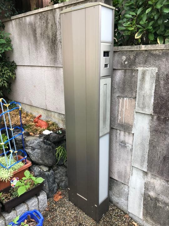 門柱 インターホン ポスト 表札 照明 玄関 ライト 灯り スリムスクエア