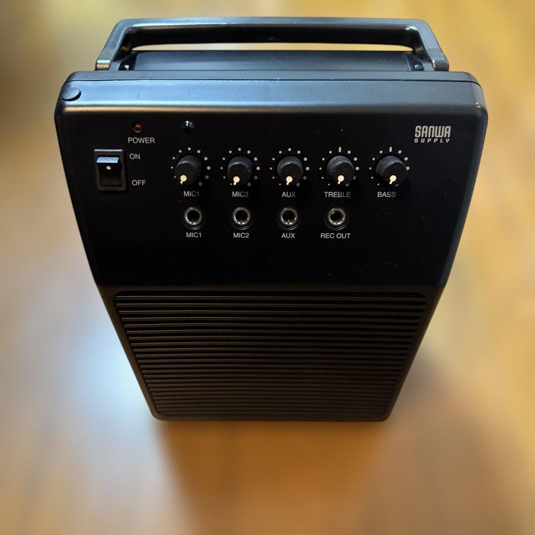 サンワサプライ コンパクトスピーカー※マイク2本/ケーブル付き SANWA SUPPLY（サンワサプライ） 拡声器 スピーカーマイク マイク