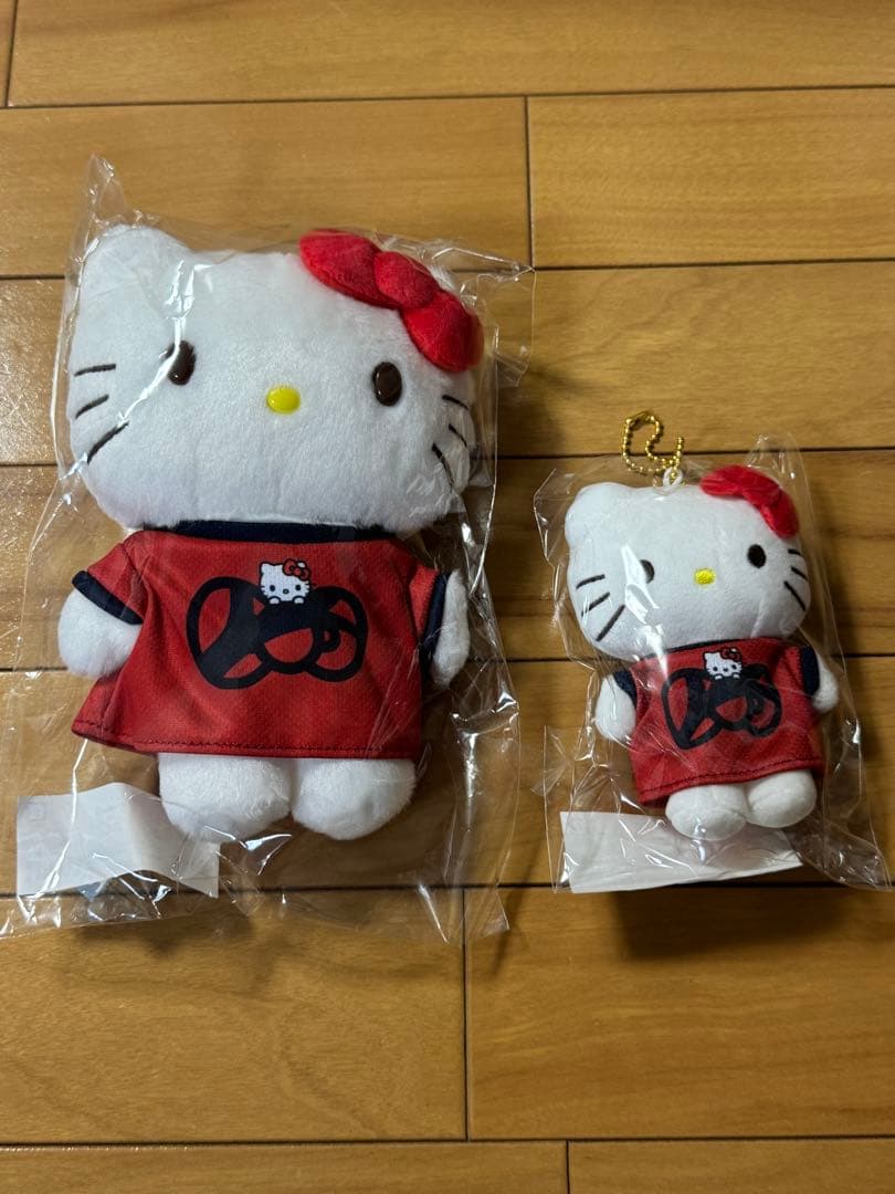 【ハローキティ】Jリーグ✖️KT コラボ　ぬいぐるみセット　鹿島アントラーズ C大阪戦（9/23）Jリーグ×サンリオ「フェアプレーリボンプロジェクト