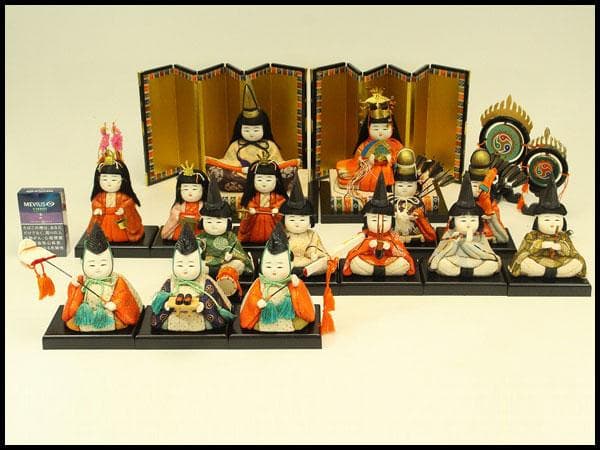 雛司 光陽 豆雛 木目込人形 揃い(A982) 伝統的工芸品 三世・金林真多呂作 来未-KURUMI-シリーズ 正絹西陣織