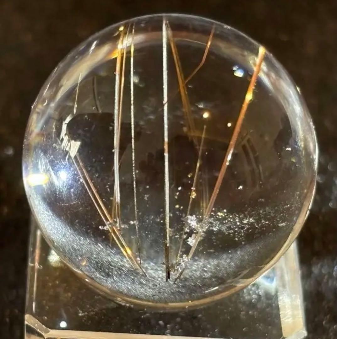 【金運・恋愛・商売繁盛】 希少！ピンク・赤ルチルスフィア⭐️台座付き ⭐️R56