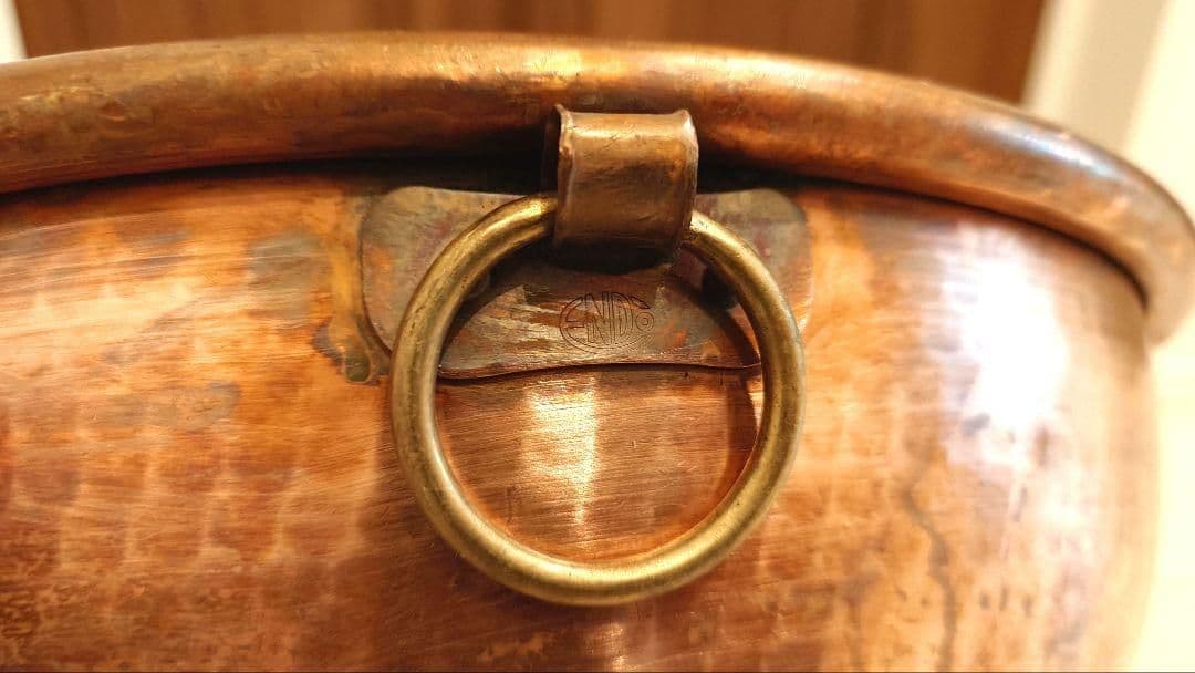 純銅製 特大 大型 さわり鍋 銅鍋 鎚目 37.5cm 送料込み