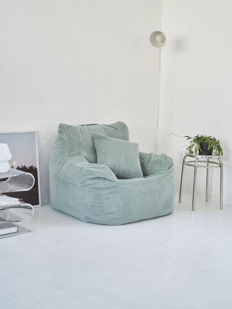 HUGME 1人掛けビーズソファ Mint LOOSY グッション付き LOOSY 1人掛けビーズソファ 付替カバー Mint｜1人用ソファ おしゃれ