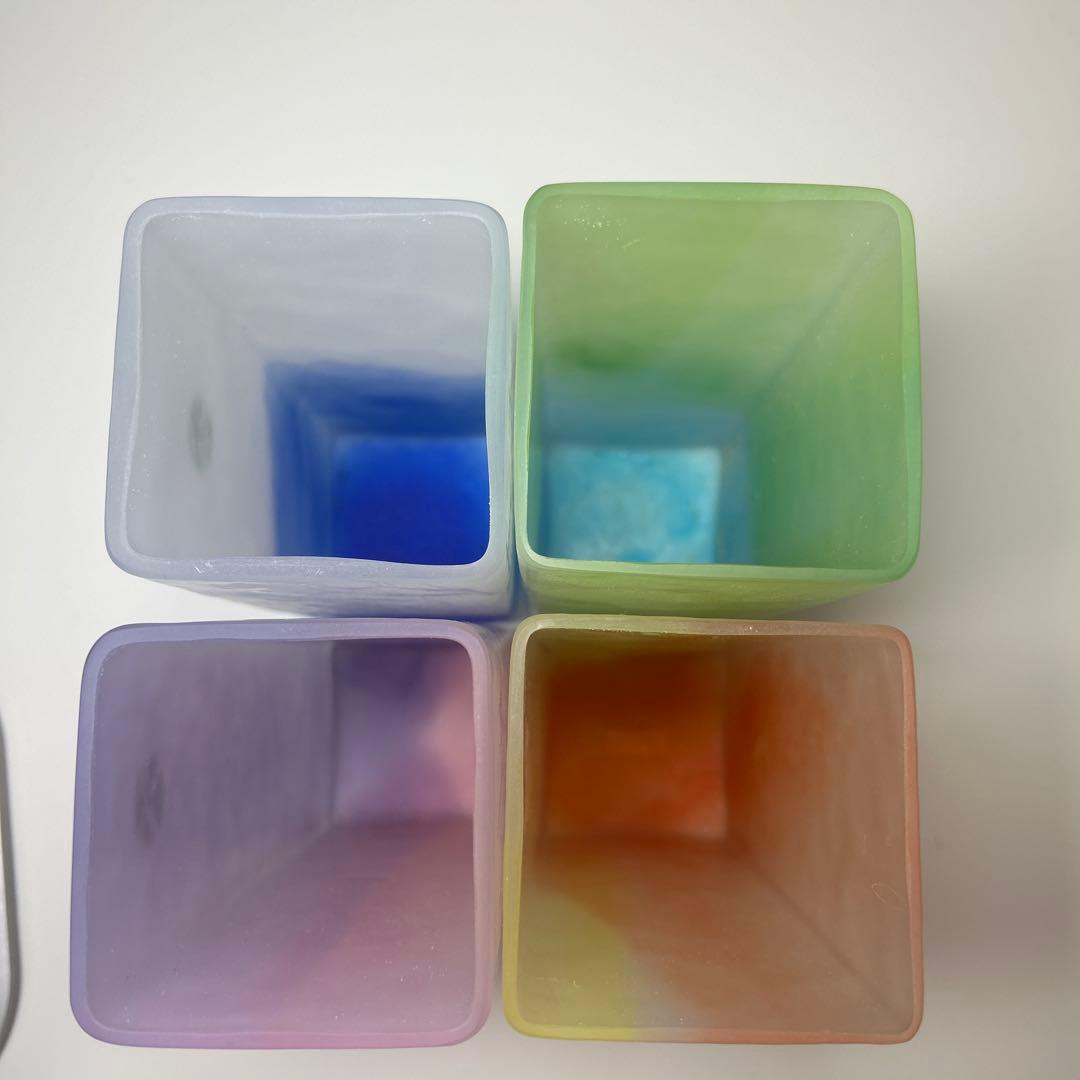 北一硝子 花瓶 角型 4点セット ＊花器 四角 - メルカリ