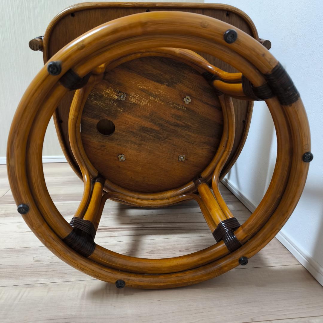 風間 KAZAMA ラタン回転チェア 藤家具 回転イス