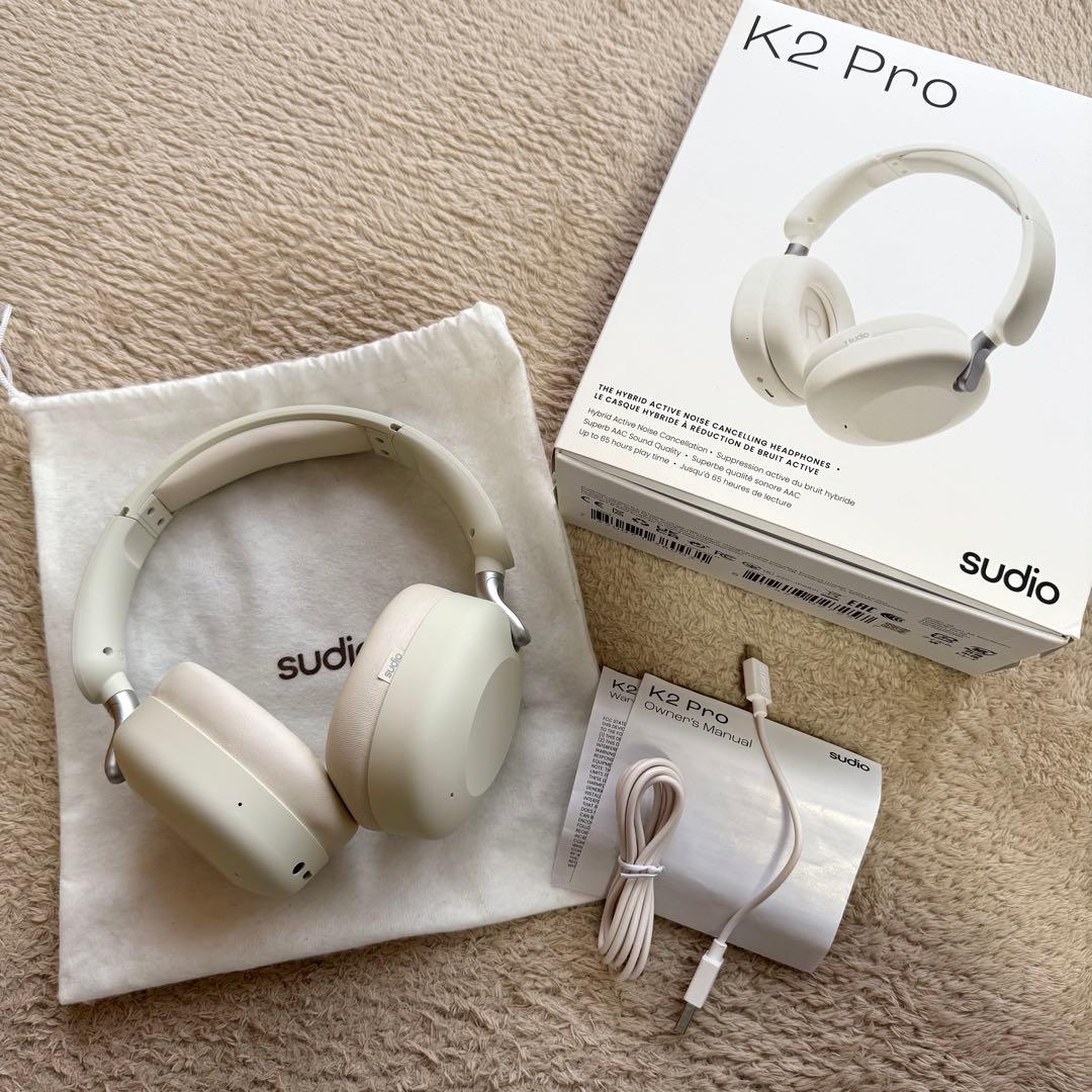 美品】Sudio K2 Pro ホワイト ワイヤレスヘッドホン - メルカリ