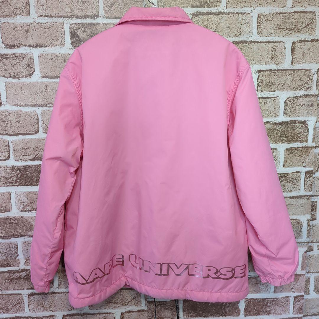 A BATHING APE】ナイロンジャケット 刺繍ロゴ入り ピンク - メルカリ